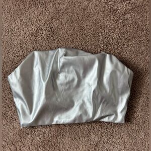 Silver Strapless Top